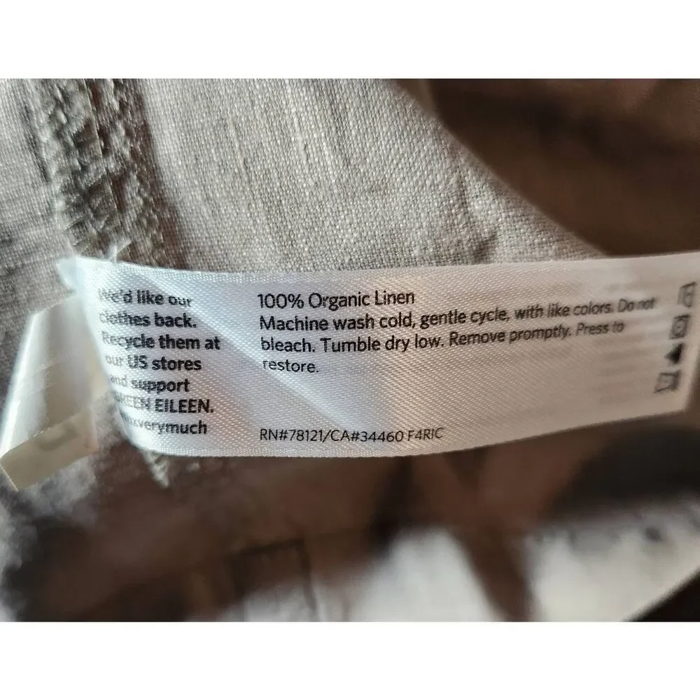 Eileen Fisher Coated Organic Linen Moto Jacket Size XL